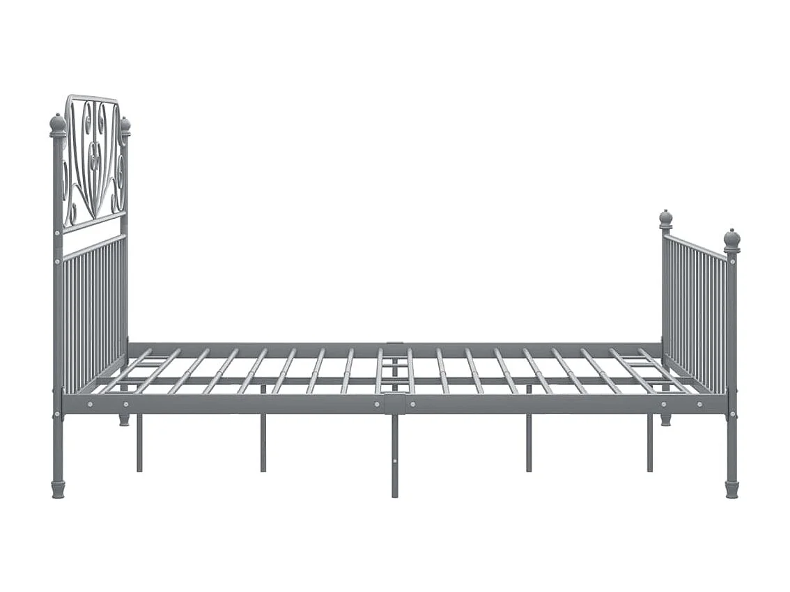 Estrutura de cama metal 140x200 cm cinzento