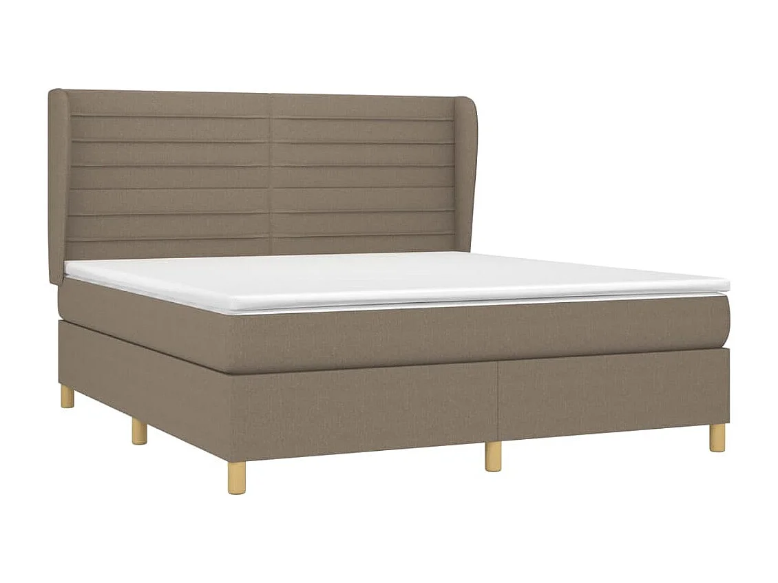 Lit à sommier tapissier avec matelas Taupe 180x200 cm Tissu
