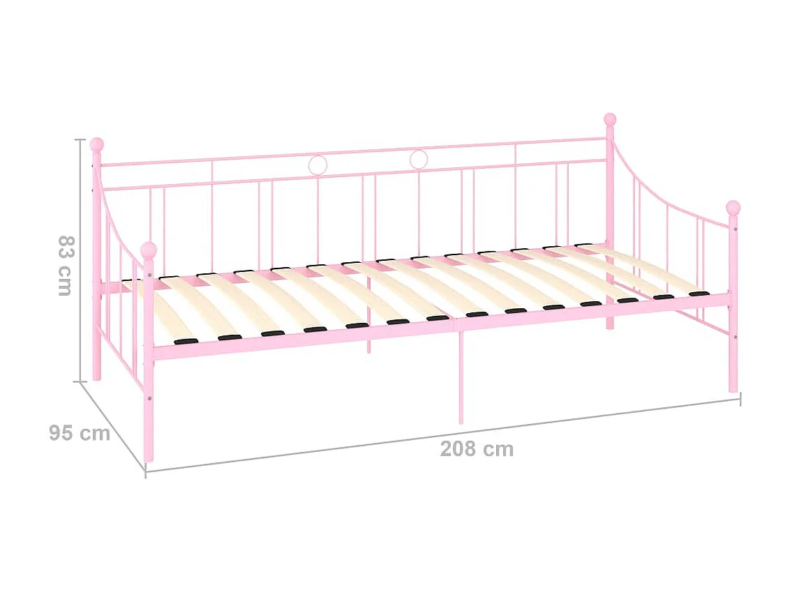 Cadre de lit de repos Rose Métal 90 x 200 cm