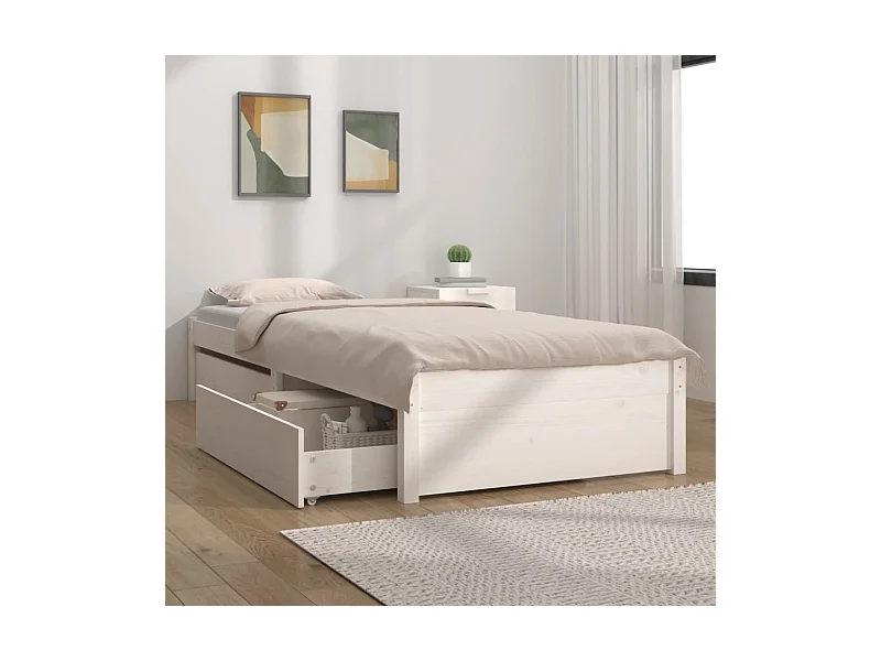 Estrutura de cama c/ gavetas 90x200 cm branco
