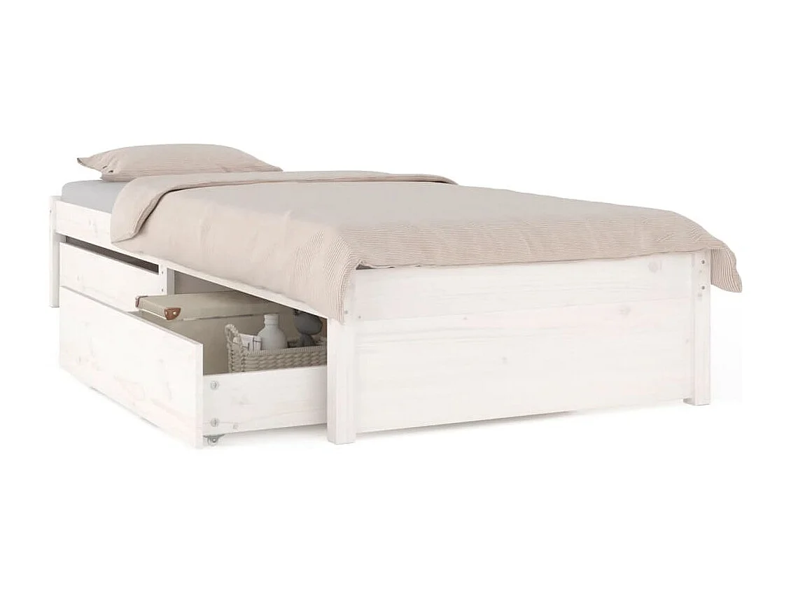 Estructura de cama con cajones blanco 90x200 cm