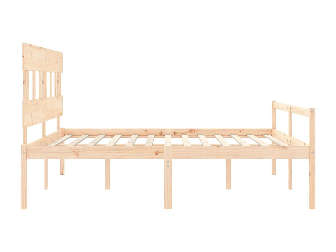Estructura de cama con cabecero madera maciza 200x200 cm