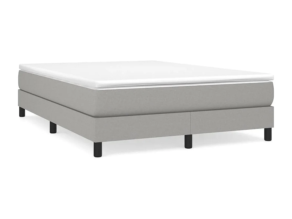 Lit à sommier tapissier avec matelas Gris clair 140x190cm Tissu