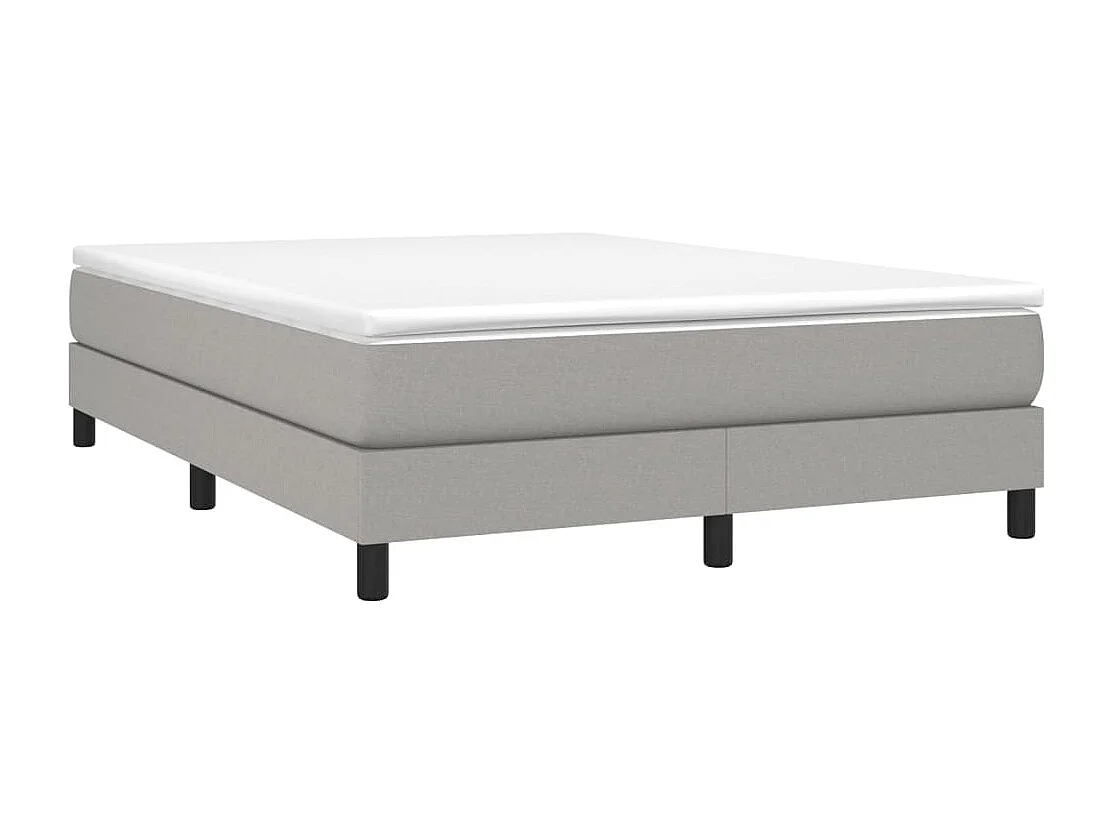 Lit à sommier tapissier avec matelas Gris clair 140x190cm Tissu