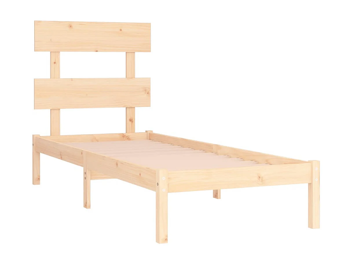 Estructura de cama madera maciza de pino 90x200 cm