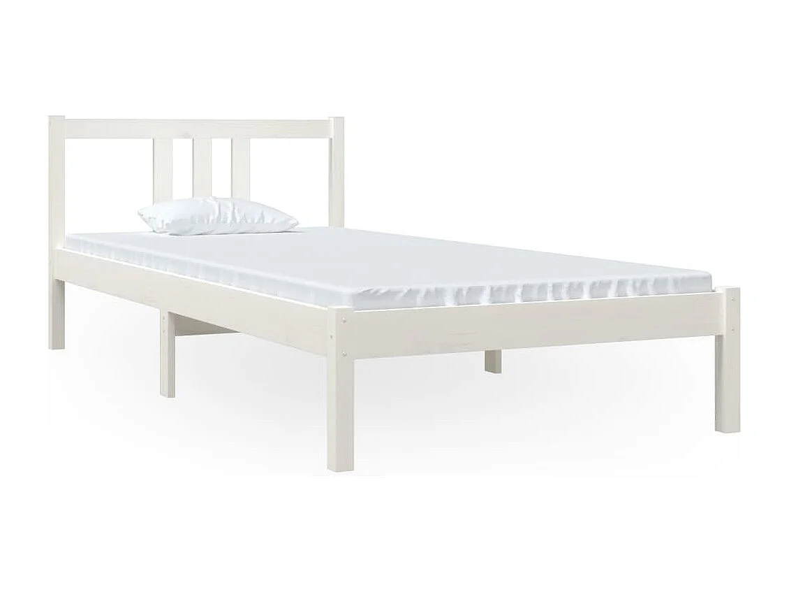 Estructura de cama madera maciza blanco 90x200 cm