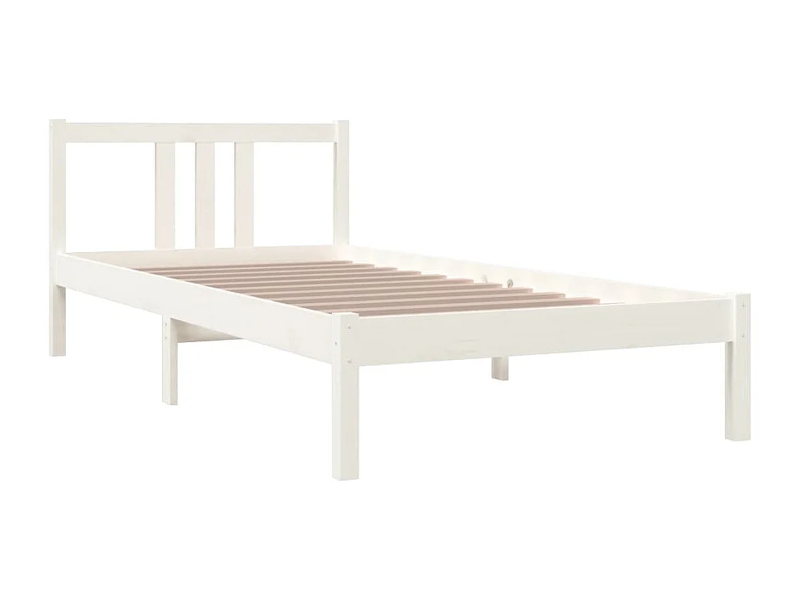 Estrutura de cama 90x200 cm madeira maciça branco