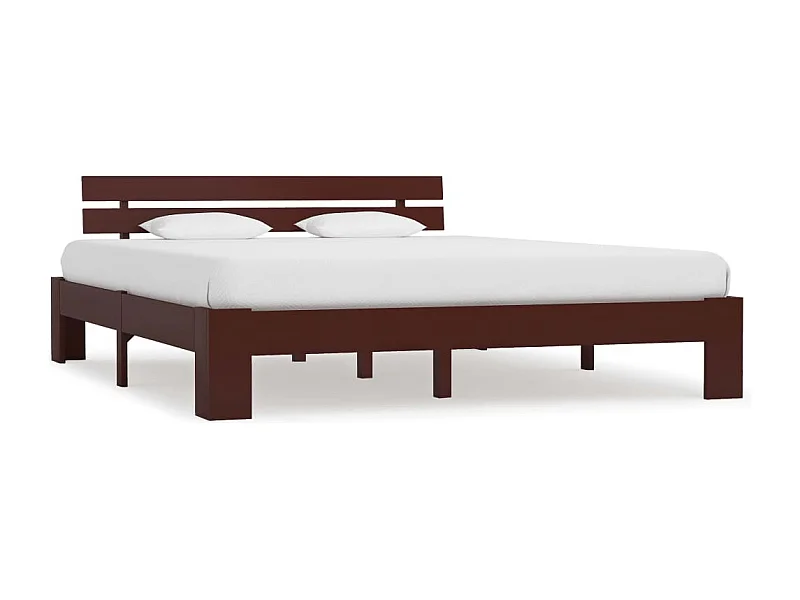 Estructura de cama madera maciza pino marrón oscuro 180x200 cm