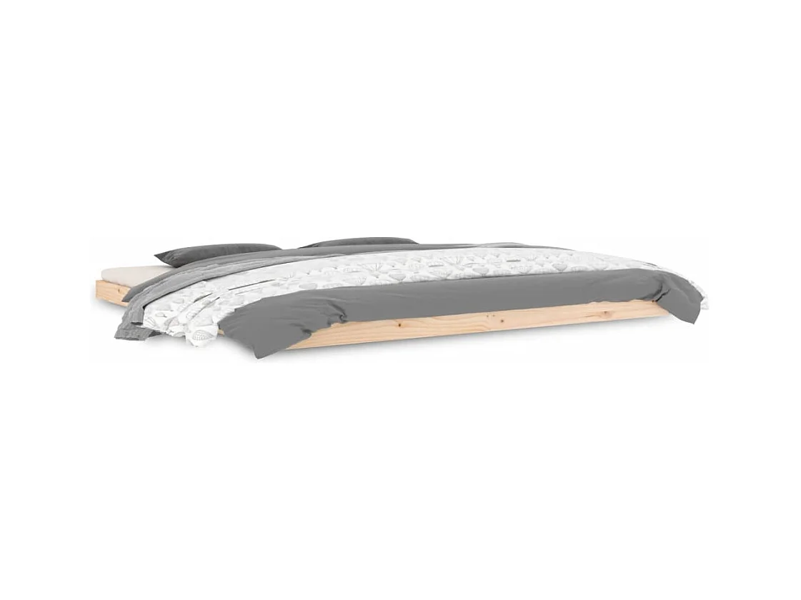 Estructura de cama de madera maciza de pino 200x200 cm
