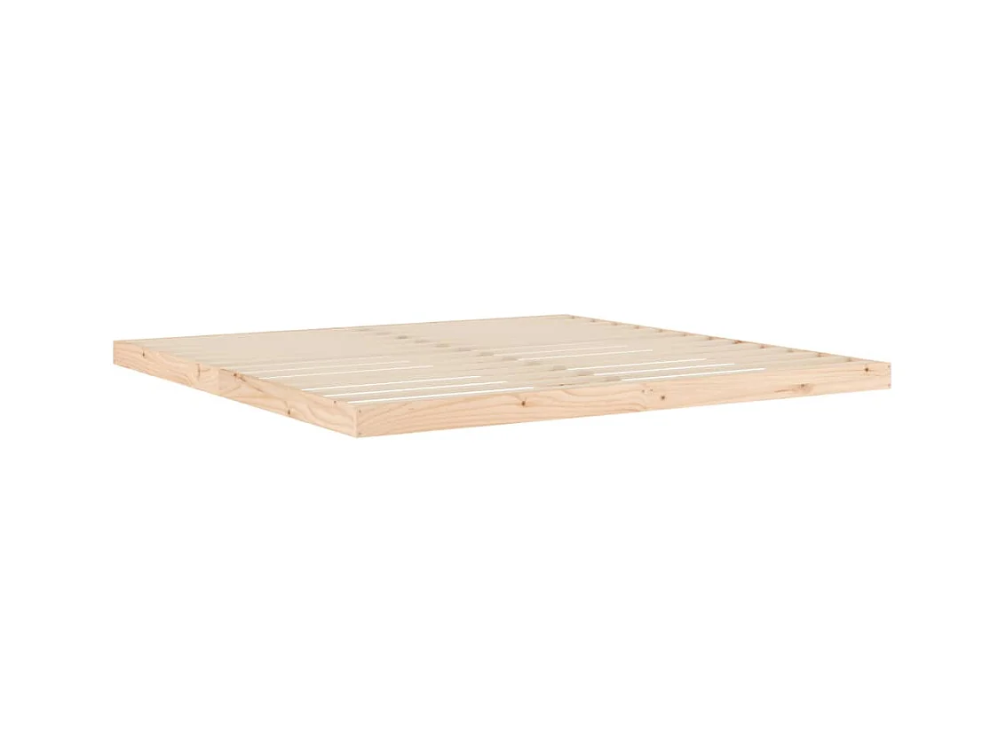 Estructura de cama de madera maciza de pino 200x200 cm