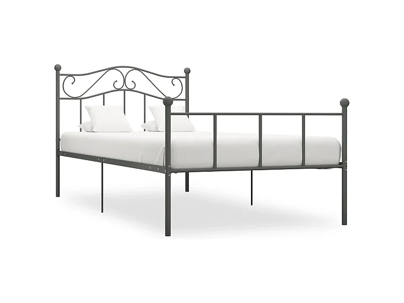 Cadre de lit Gris Métal 100 x 200 cm