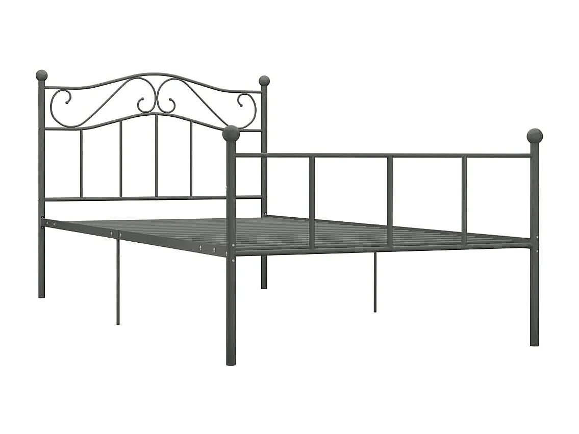 Estrutura de cama 100x200 cm metal cinzento