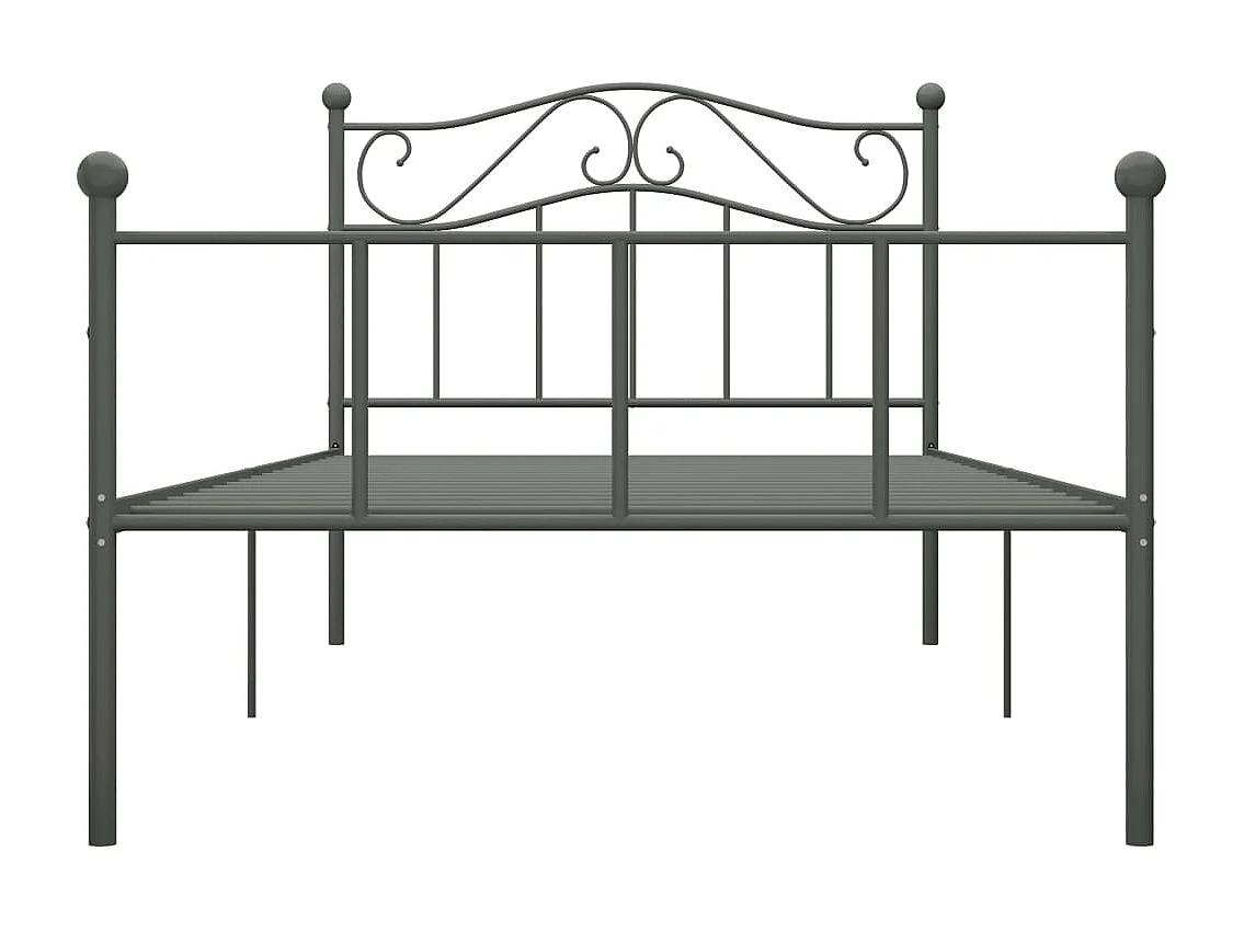Estrutura de cama 100x200 cm metal cinzento