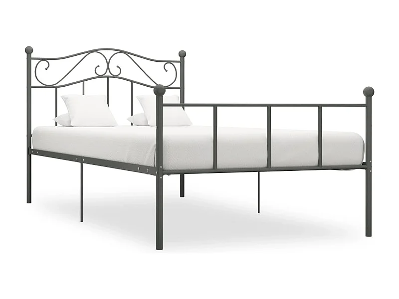 Estrutura de cama 100x200 cm metal cinzento