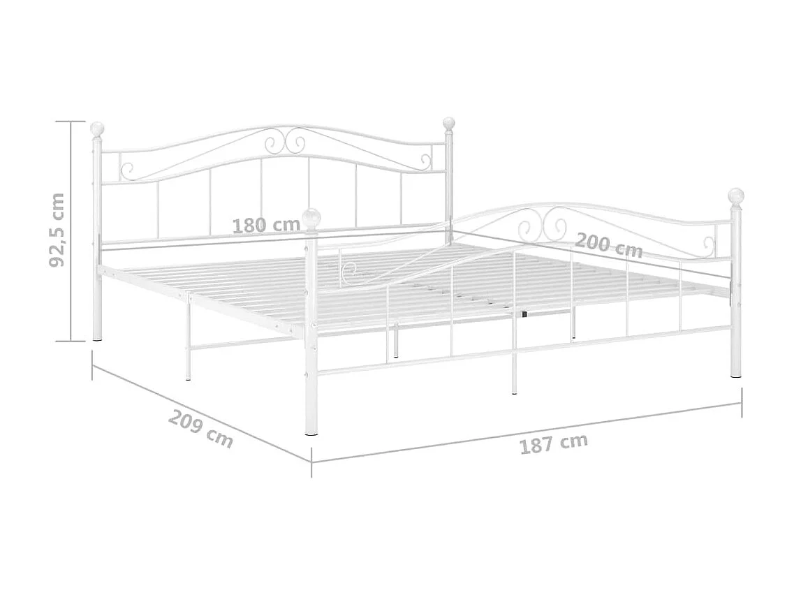 Estructura de cama de metal blanco 180x200 cm