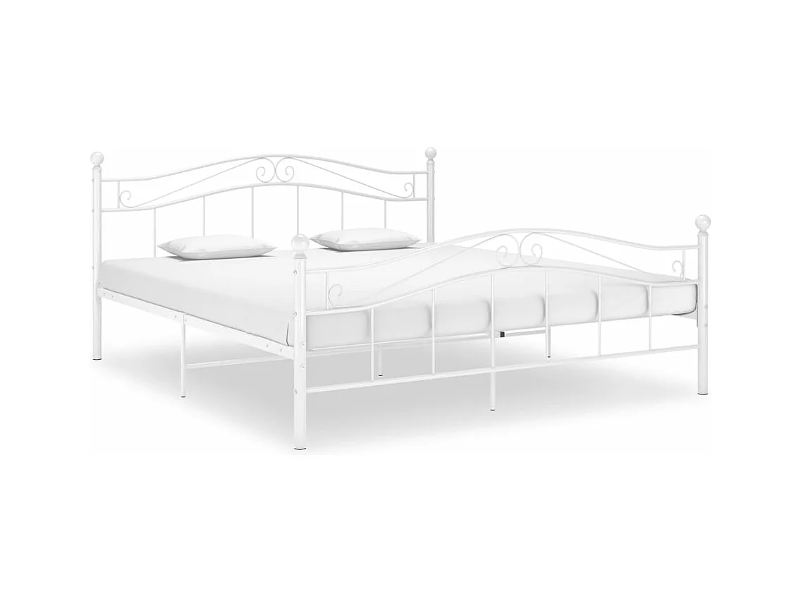 Cadre de lit Blanc Métal 180x200 cm