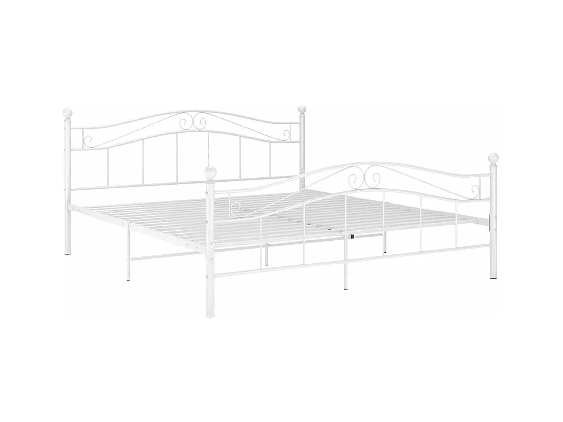 Cadre de lit Blanc Métal 180x200 cm