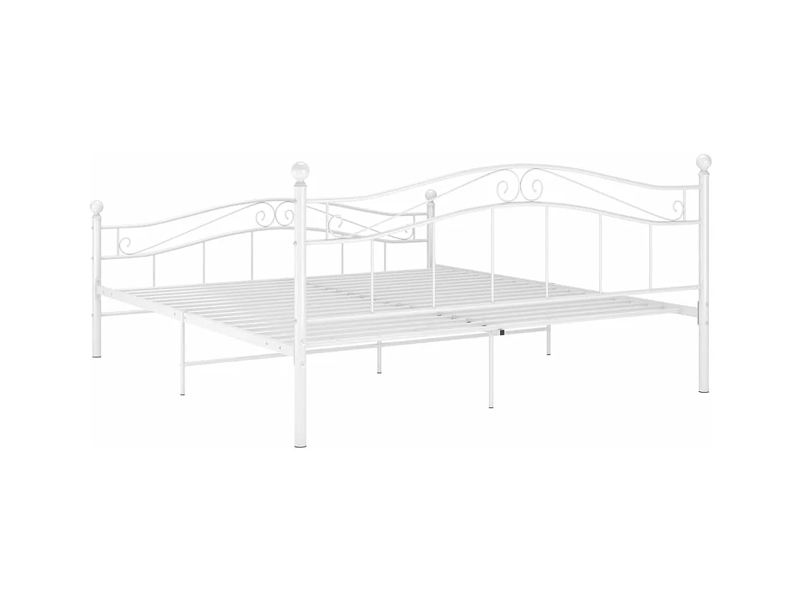 Cadre de lit Blanc Métal 180x200 cm