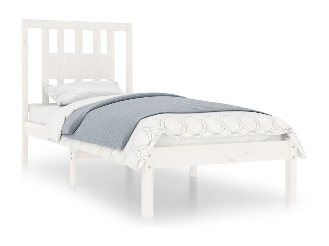 Estrutura cama de solteiro 90x190 cm madeira maciça branco