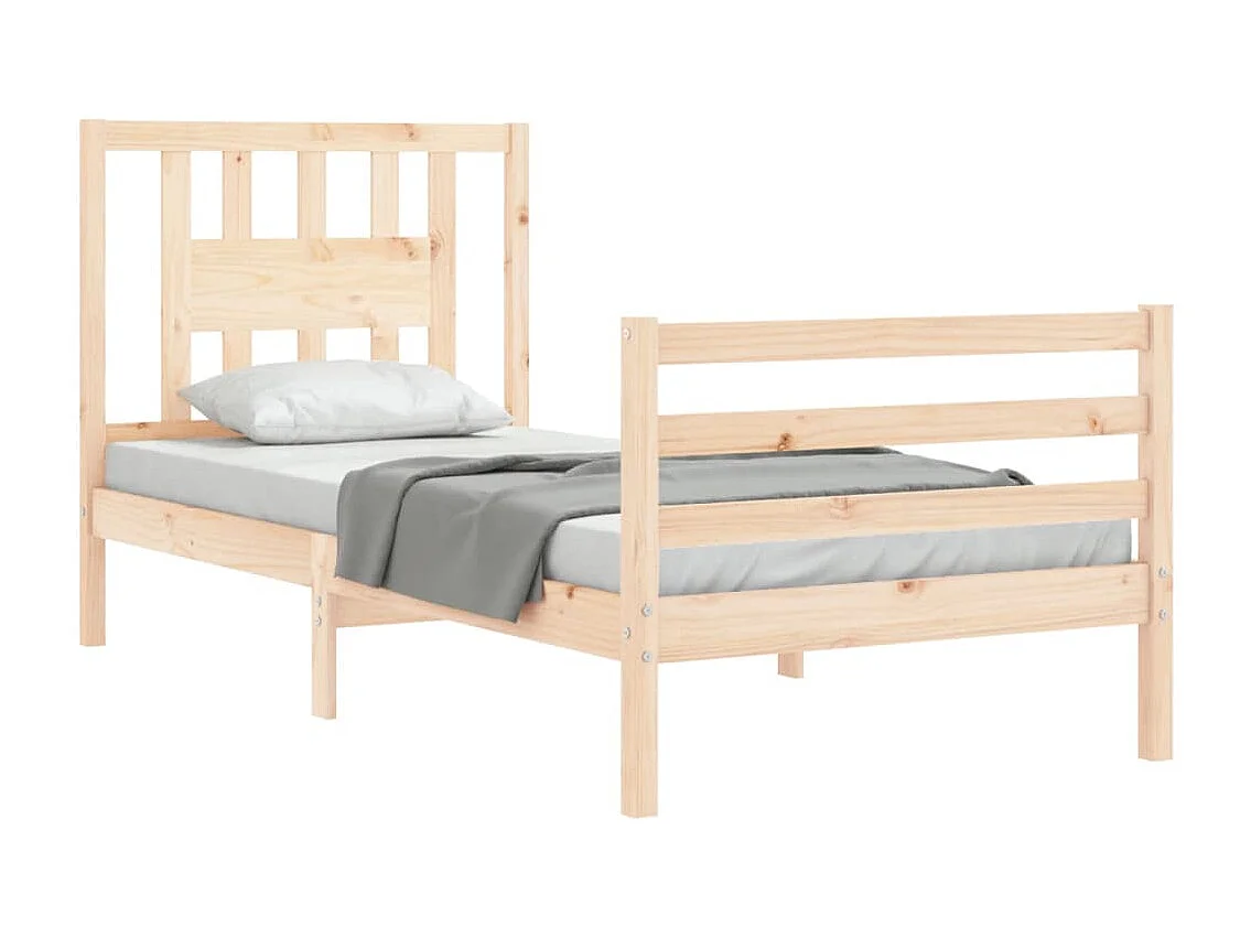 Estrutura cama de solteiro c/ cabeceira madeira maciça