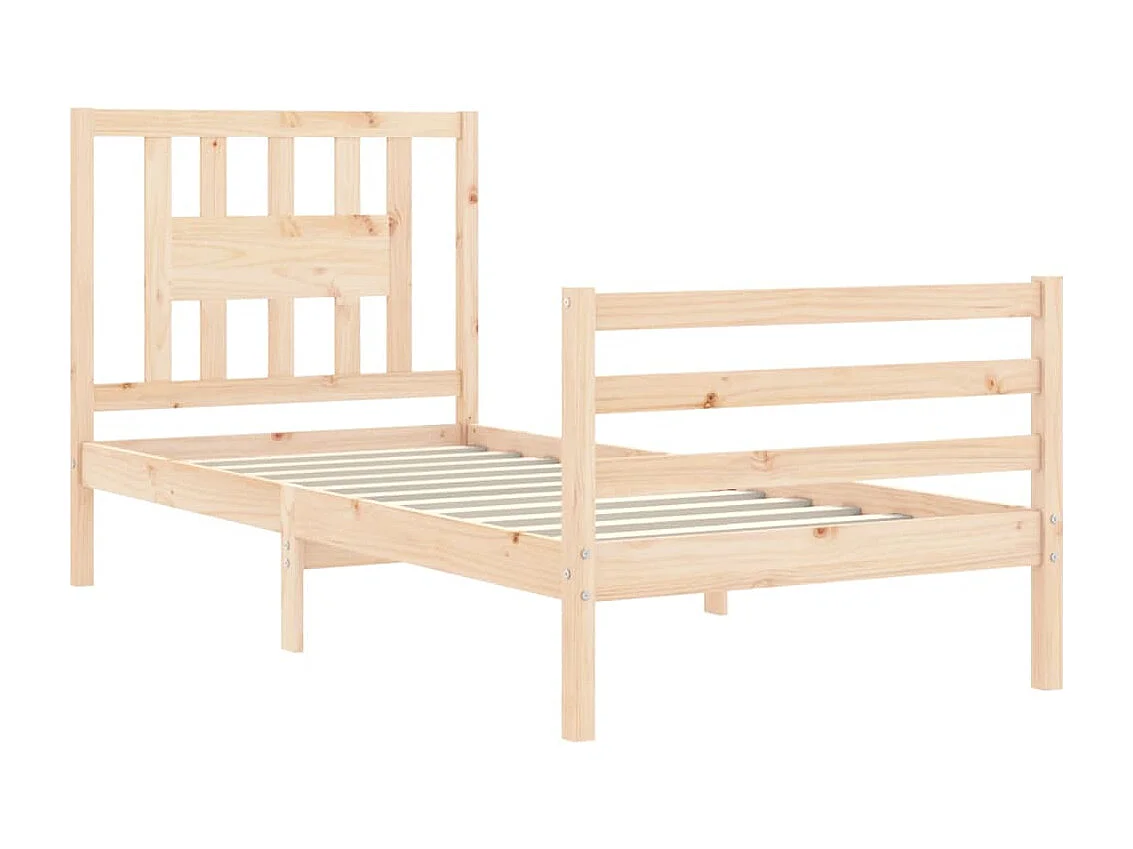 Estrutura cama de solteiro c/ cabeceira madeira maciça