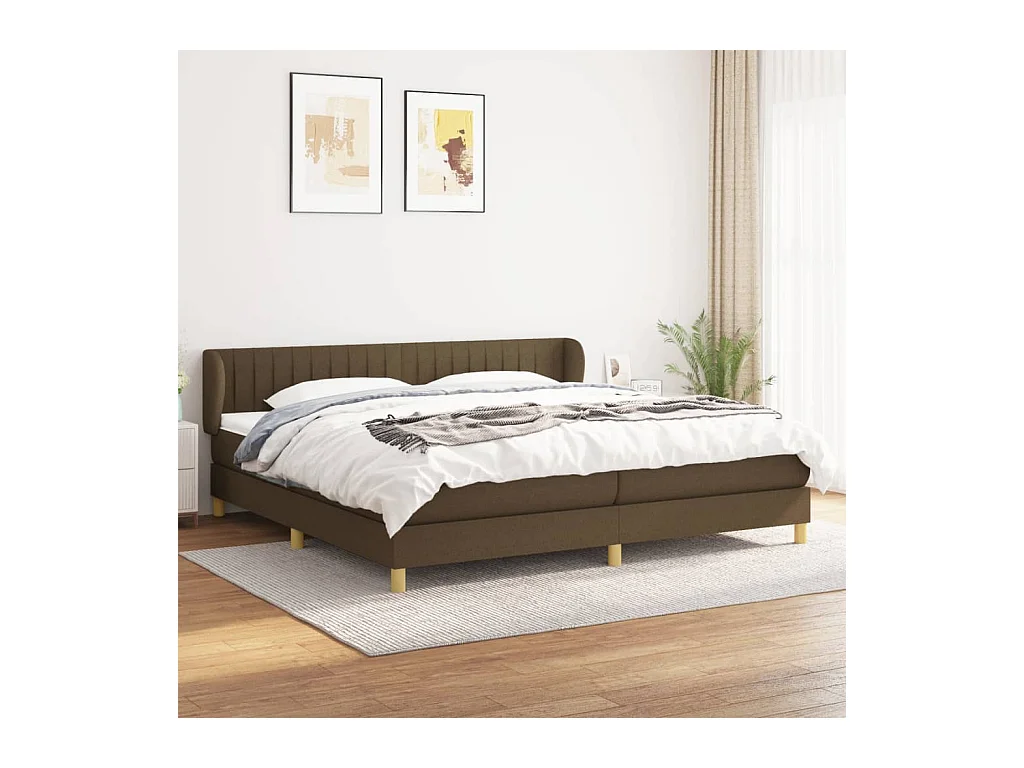 Boxspring met matras stof donkerbruin 200x200 cm
