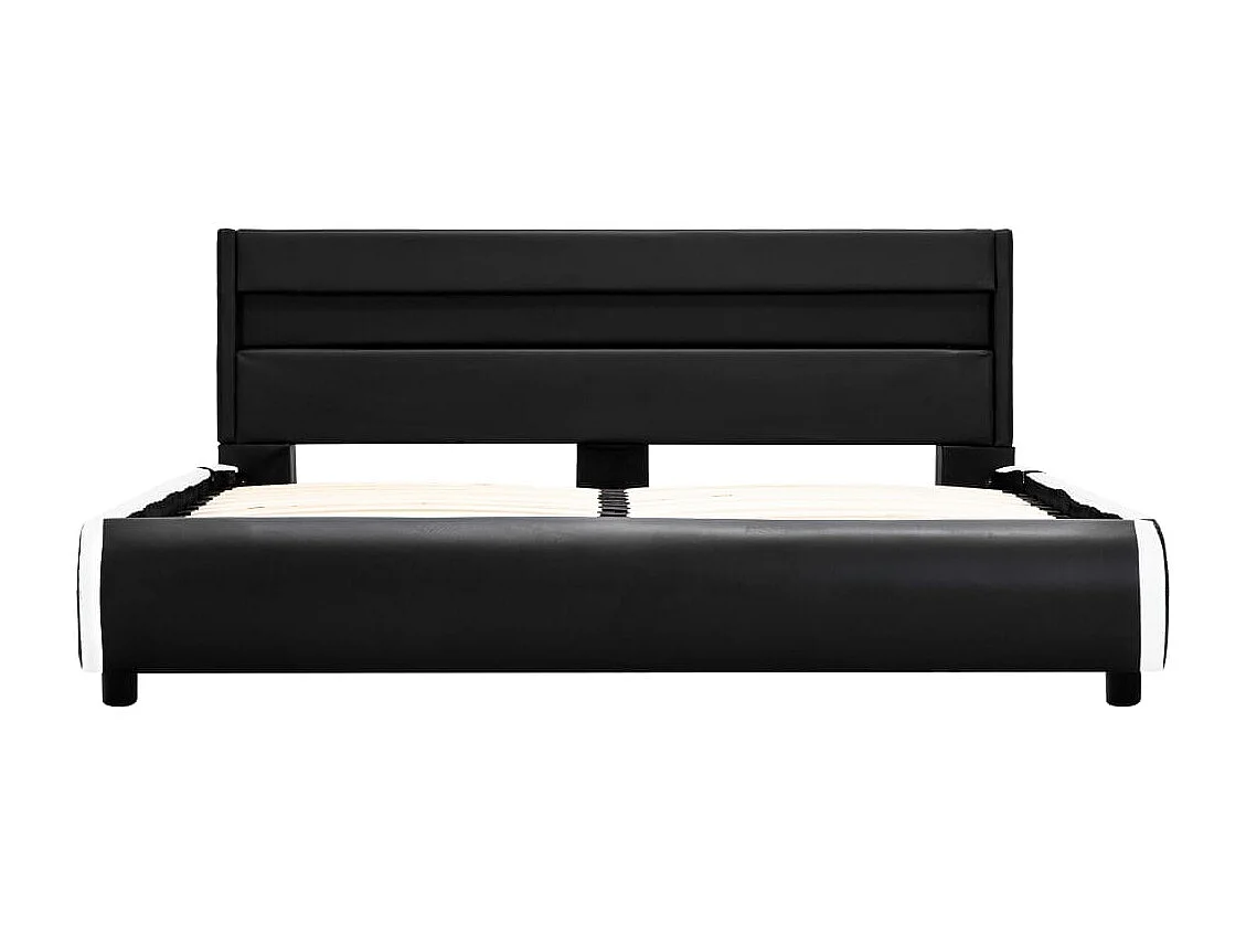 Cadre de lit avec LED Noir Similicuir 140 x 200 cm