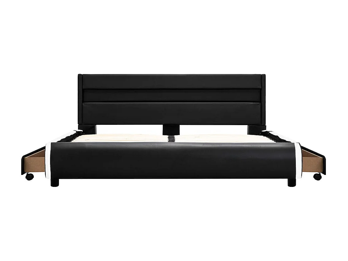 Cadre de lit avec LED Noir Similicuir 140 x 200 cm