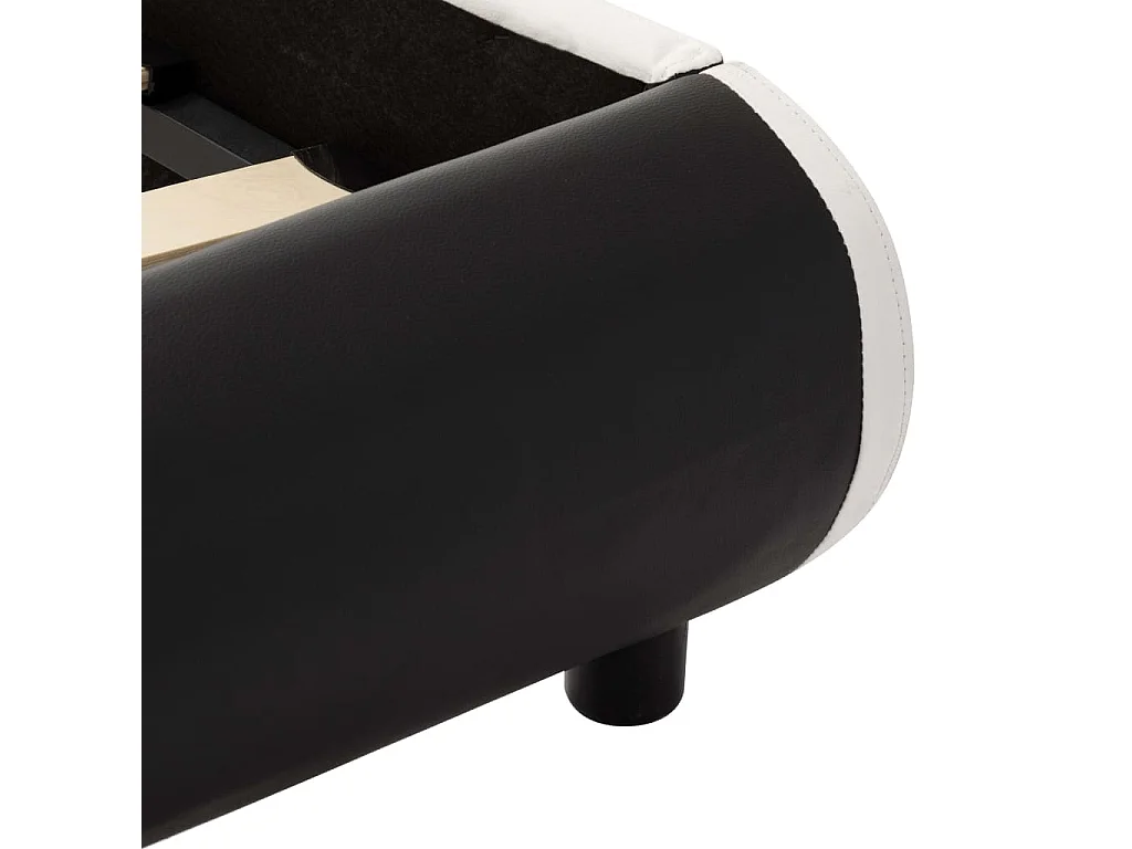 Cadre de lit avec LED Noir Similicuir 140 x 200 cm