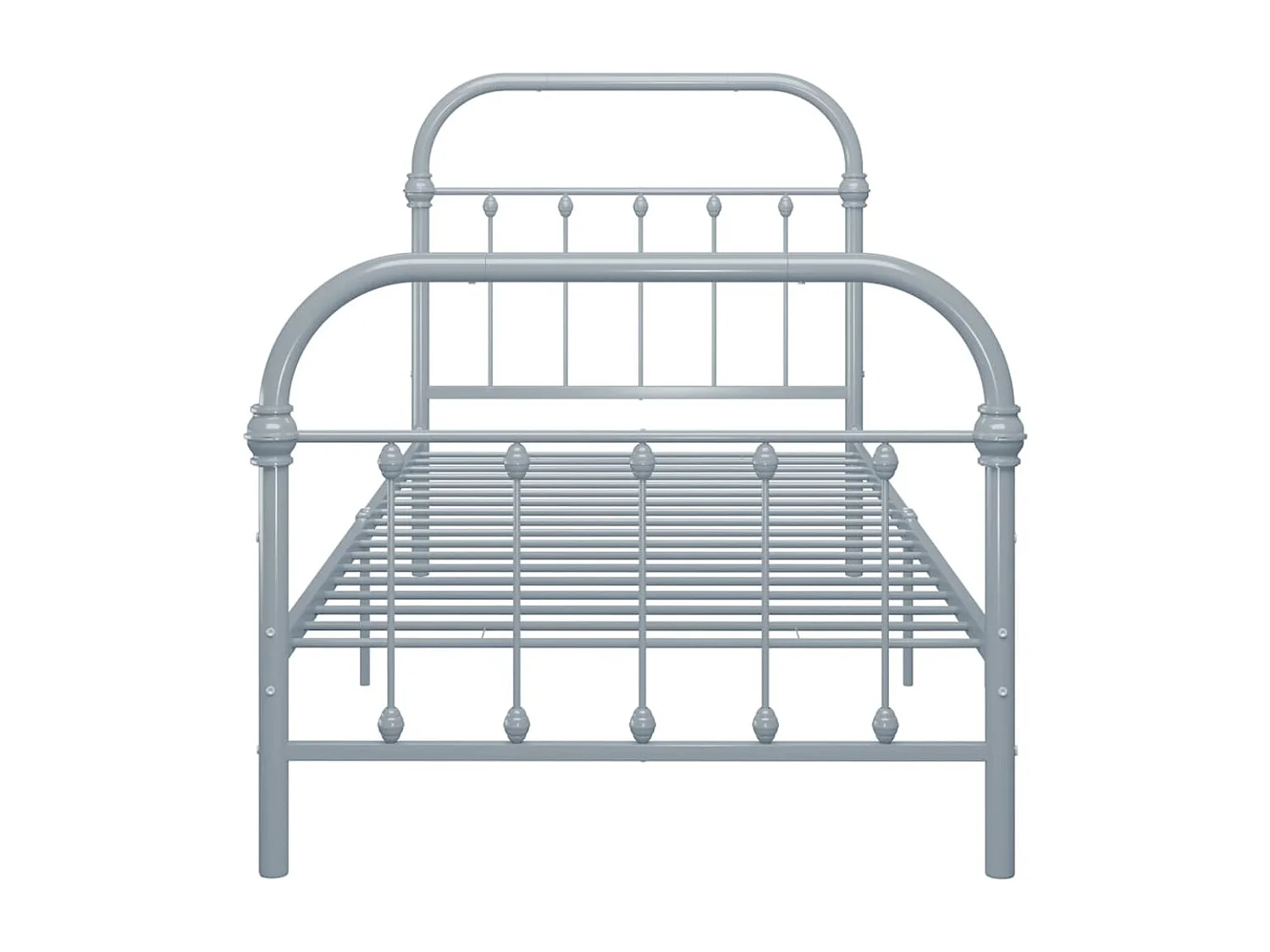 Estrutura de cama 100x200 cm metal cinzento