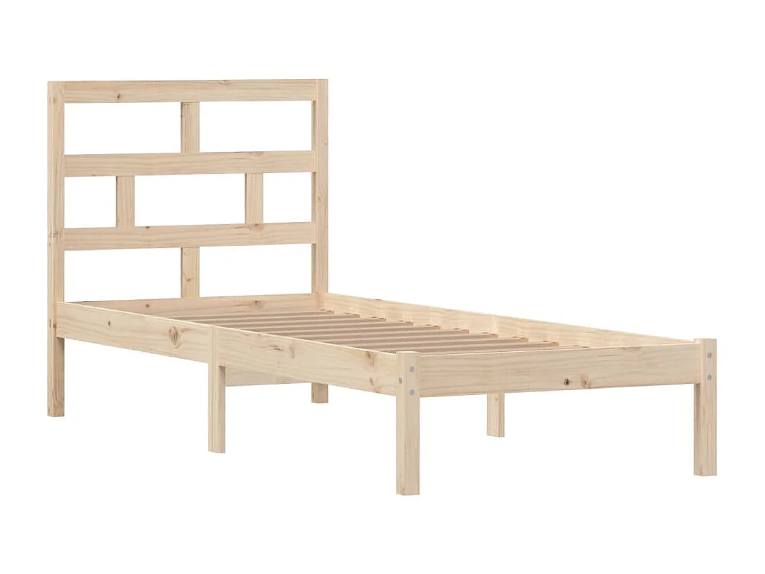 Estructura de cama madera maciza 75x190 cm