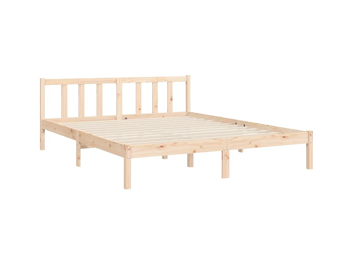 Cadre de lit avec tête de lit king size bois massif