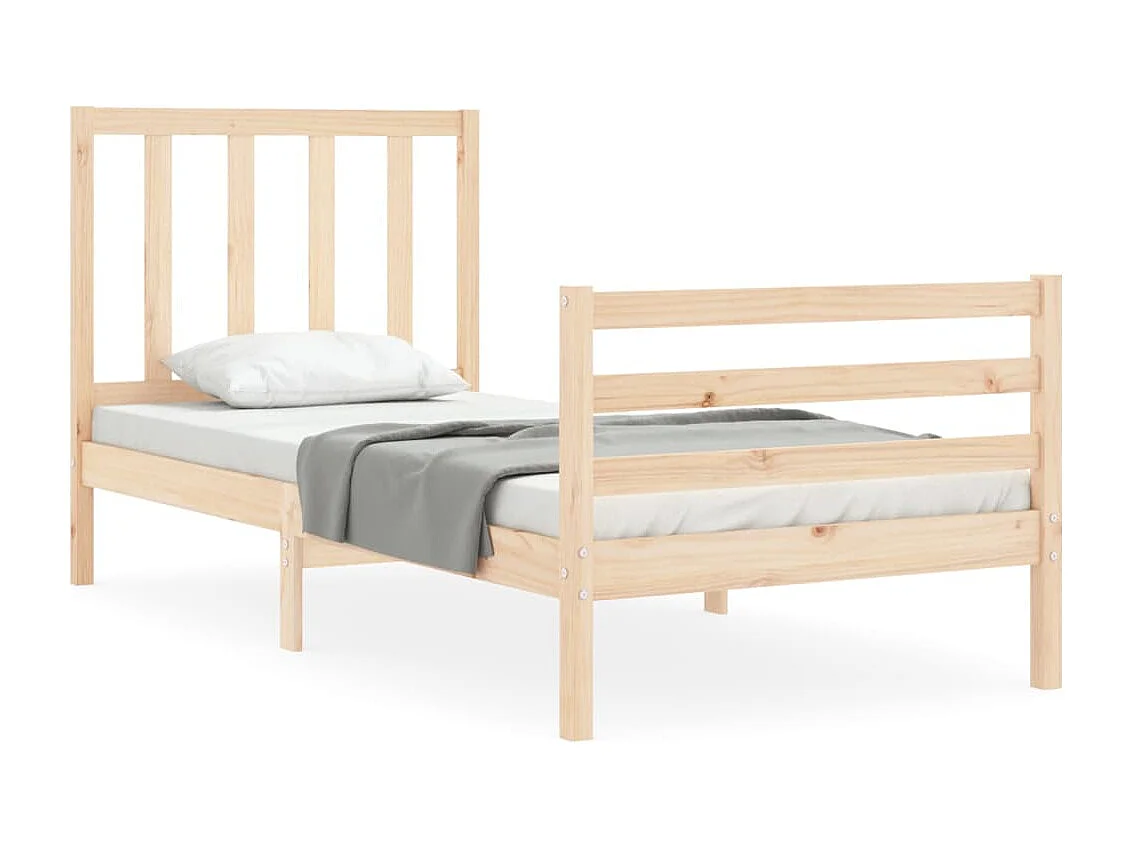 Estrutura cama de solteiro c/ cabeceira madeira maciça