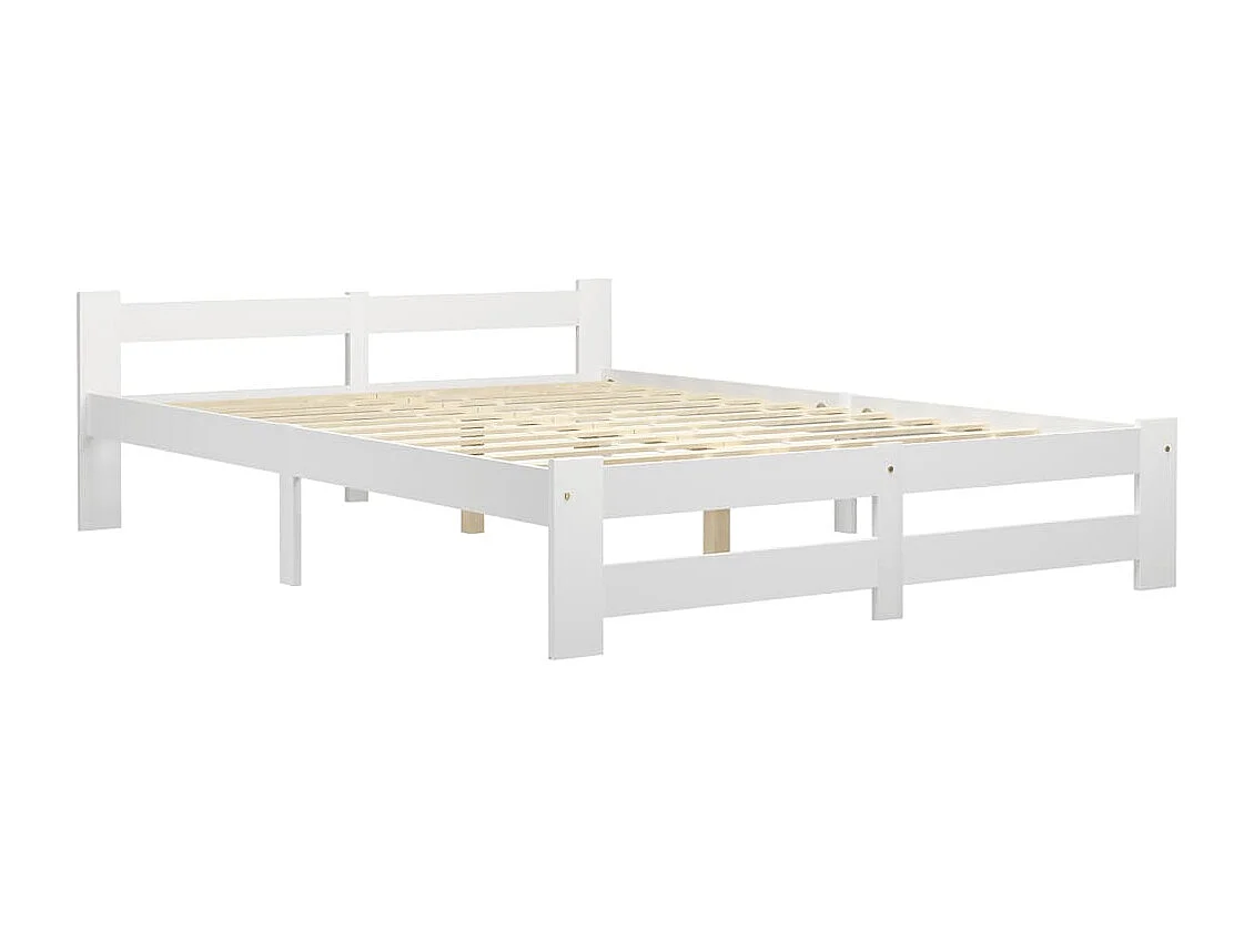 Estructura de cama de madera maciza de pino blanca 120x200 cm