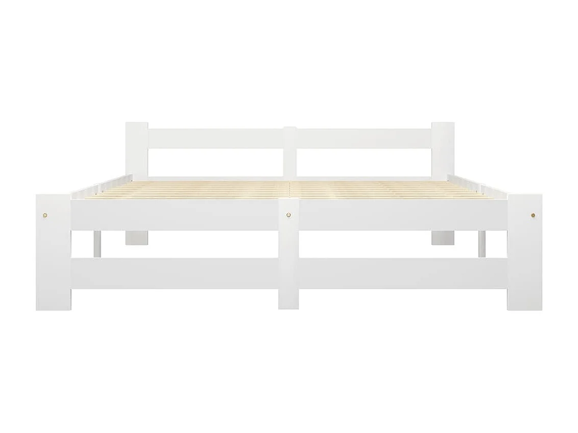 Estructura de cama de madera maciza de pino blanca 120x200 cm