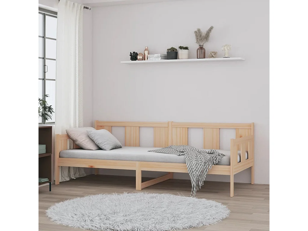Sofá-cama 90 x 200 cm madeira de pinho maciça