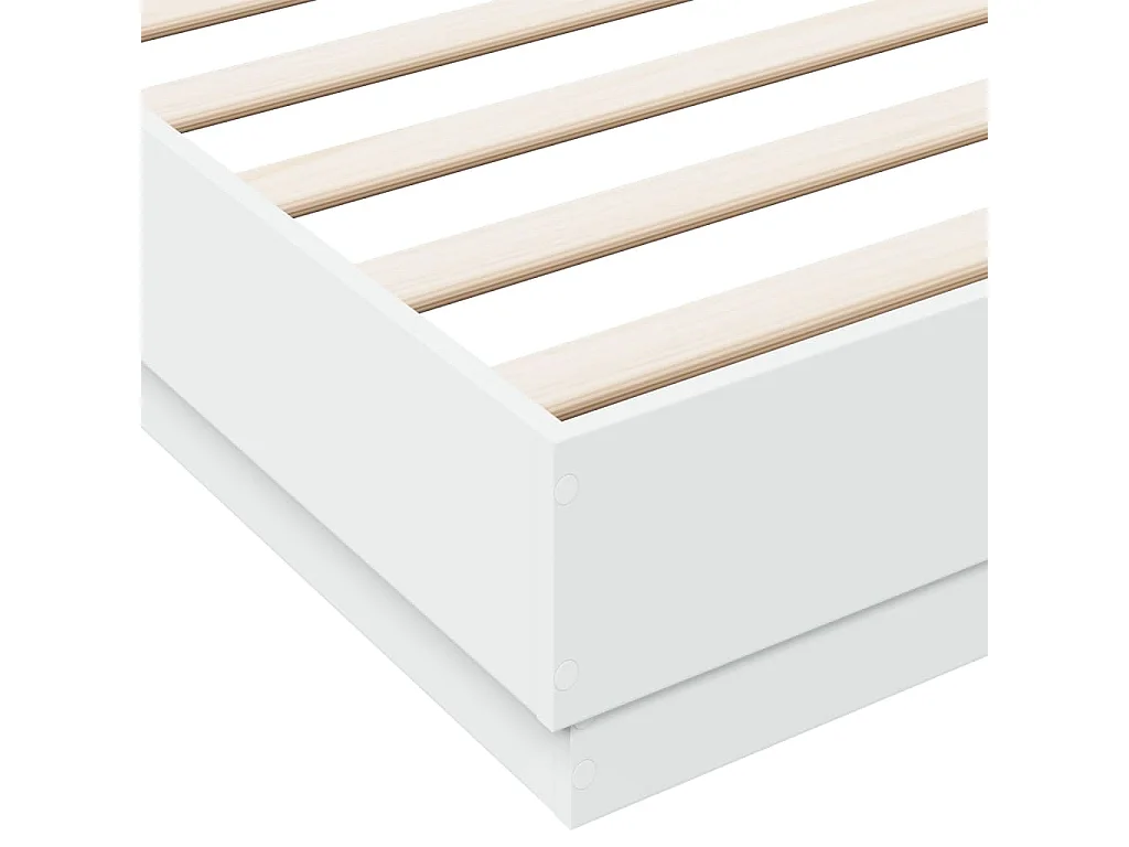 Estructura de cama madera de ingeniería blanca 200x200 cm