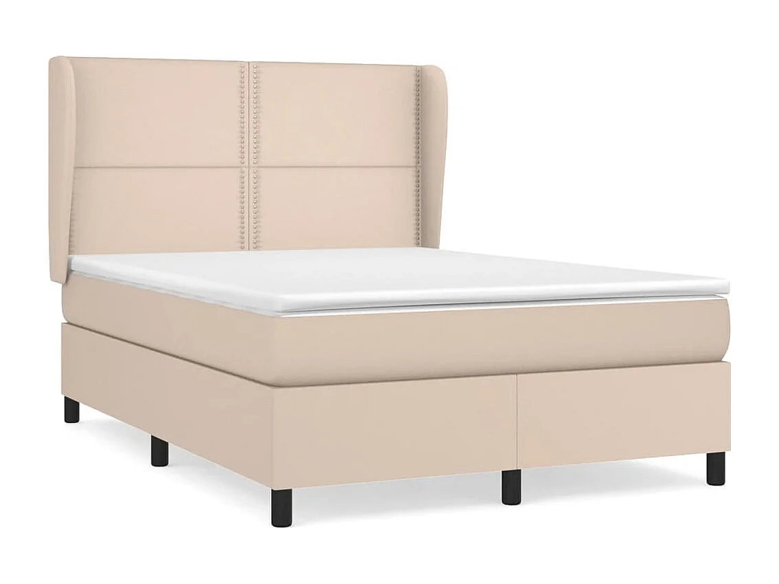 Lit à sommier tapissier avec matelas Cappuccino 140x190 cm