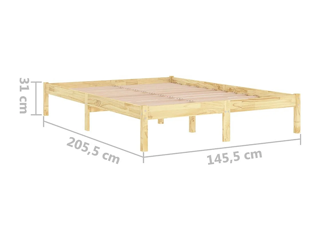 Estrutura de cama em pinho maciço 140x200 cm