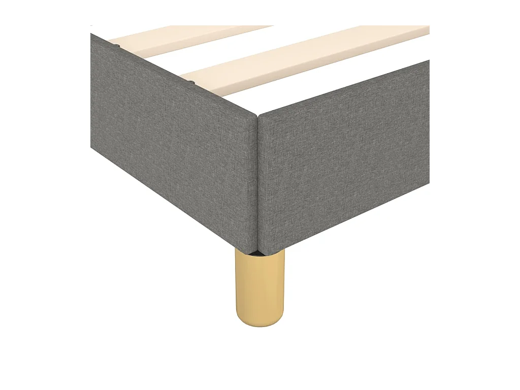 Estrutura de cama c/ cabeceira 140x190cm tecido cinza-escuro