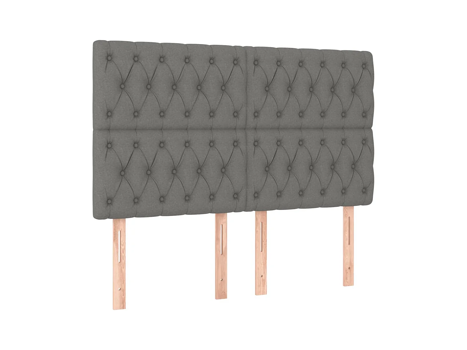 Estrutura de cama c/ cabeceira 140x190cm tecido cinza-escuro