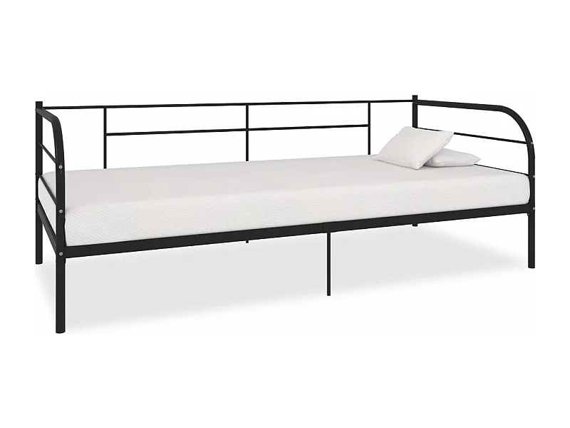 Estructura de cama de metal negro 90x200 cm