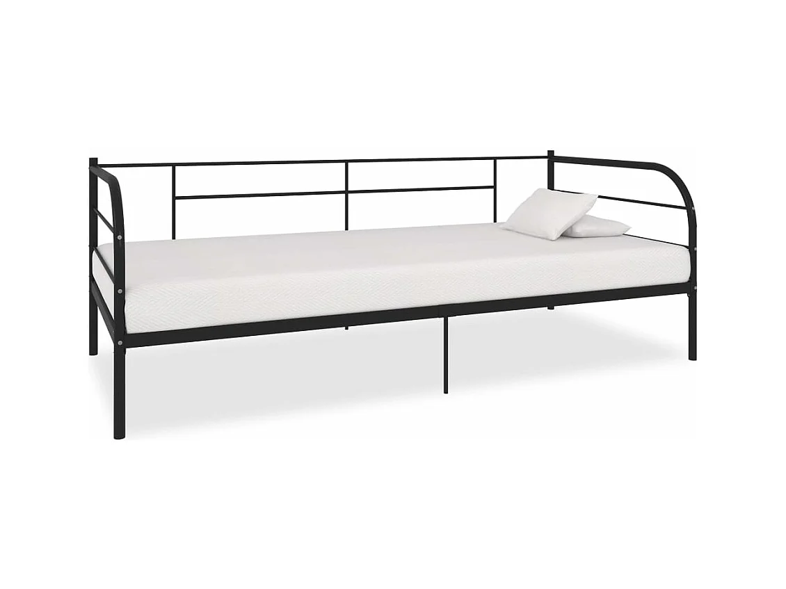 Estructura de cama de metal negro 90x200 cm