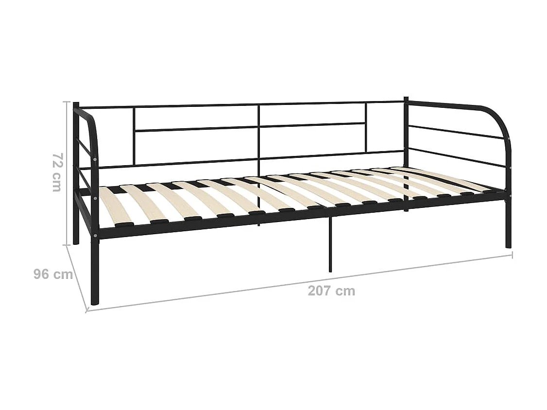 Estructura de cama de metal negro 90x200 cm
