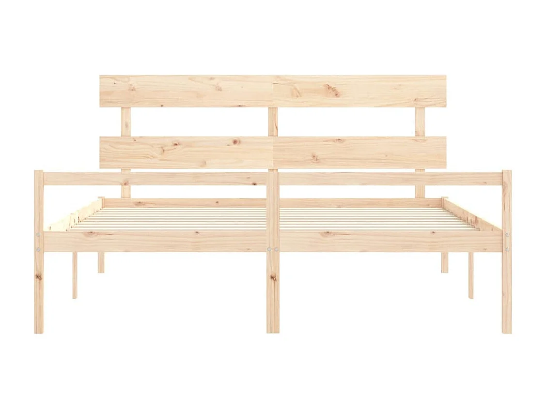 Estrutura de cama com cabeceira 200x200 cm madeira maciça