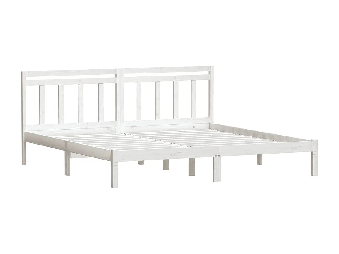 Estrutura de cama 160x200 cm madeira de pinho maciça branco