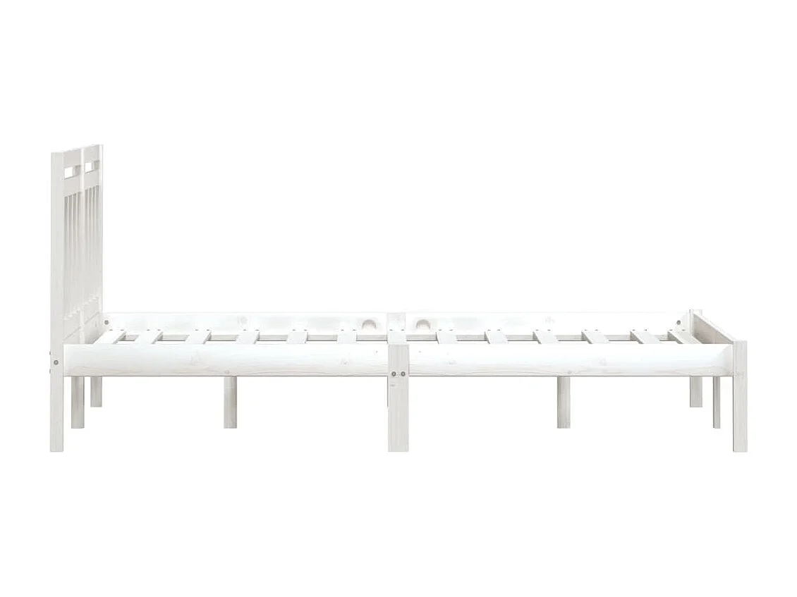 Estrutura de cama 160x200 cm madeira de pinho maciça branco