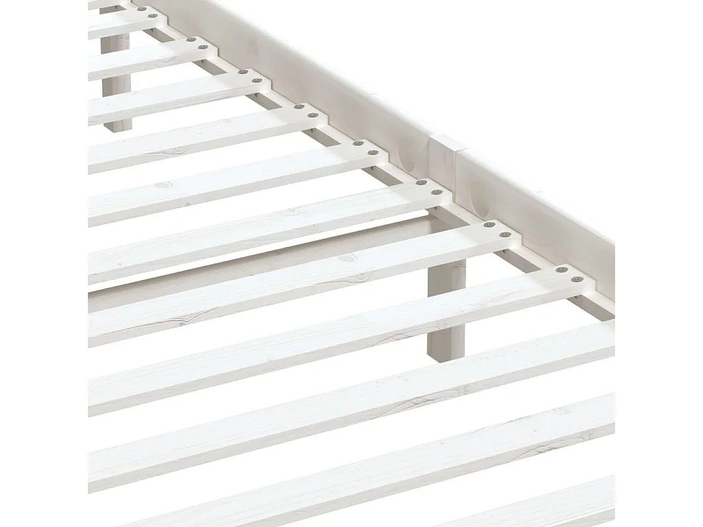 Estrutura de cama 160x200 cm madeira de pinho maciça branco
