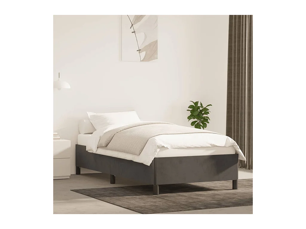 Bedframe zonder matras 100x200 cm fluweel donkergrijs