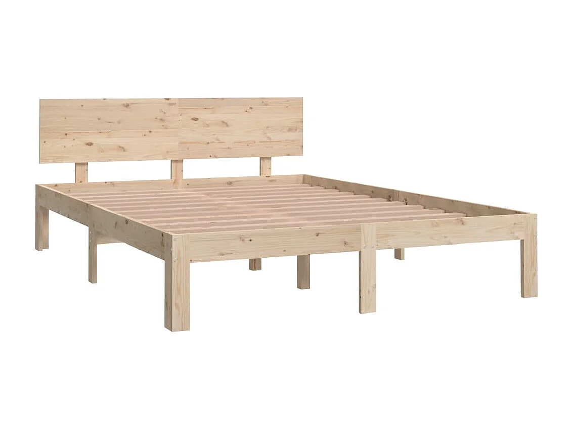 Estrutura de cama casal 135x190 cm madeira maciça
